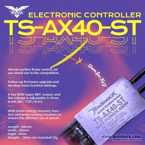 TS=AX40-ST  ESC 40A with adjustable BEC 6V, 7.4V, 8.4V (Copy)